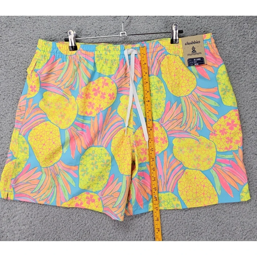 Chubbies The Hooligans Pineapple Swim Trunks Men's XXL  5.5